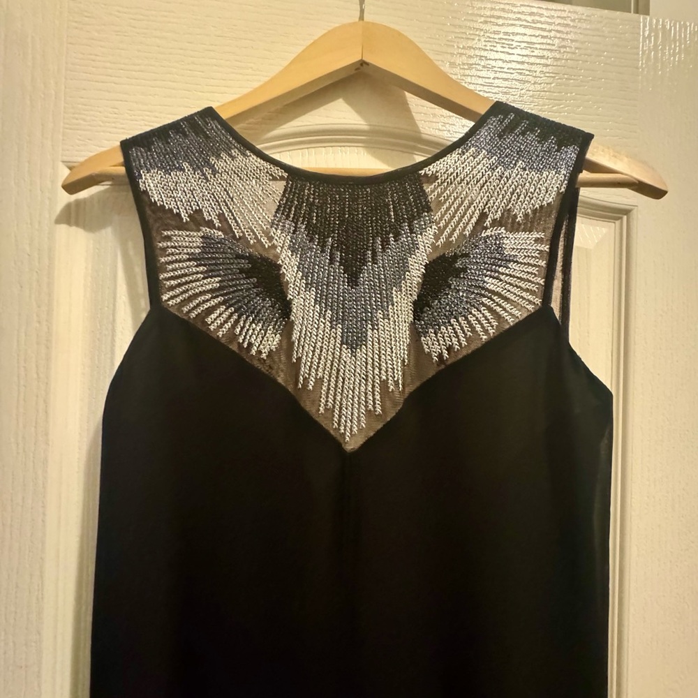 BCBGMaxAzria Luciele Black Maxi Dress with Silver Accents. Size 0. NWT. - Picture 3 of 9